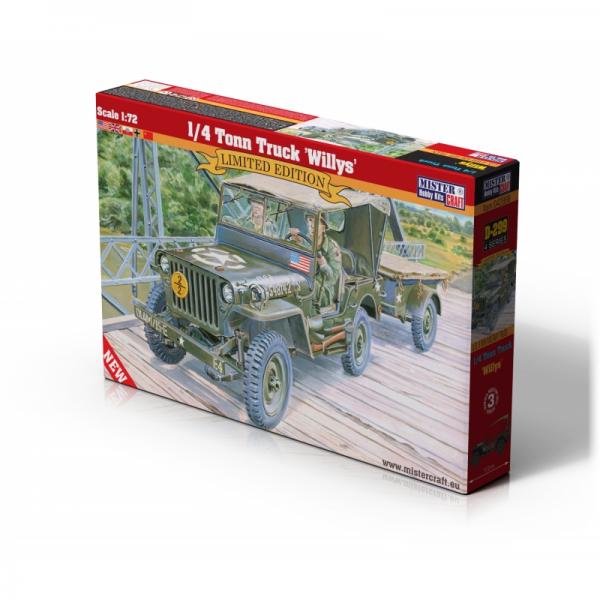 MISTER HOBBY WILLYS JEEP + TRAILER 1/72