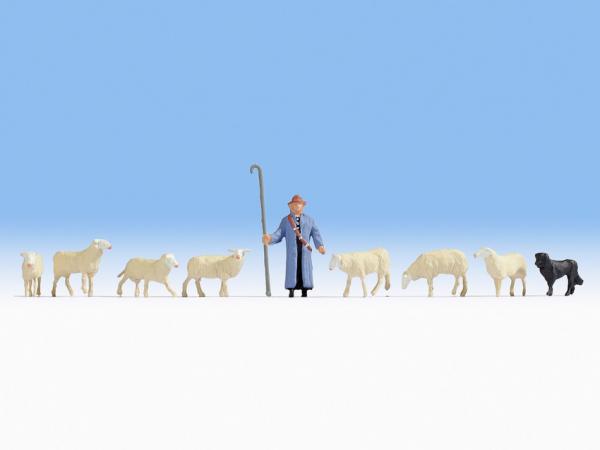 NOCH SHEEP + SHEPHERD N GAUGE